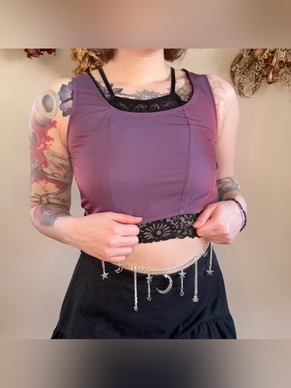 color shifting purple crop top ๐ | whimsigoth romantic witchy fairycore